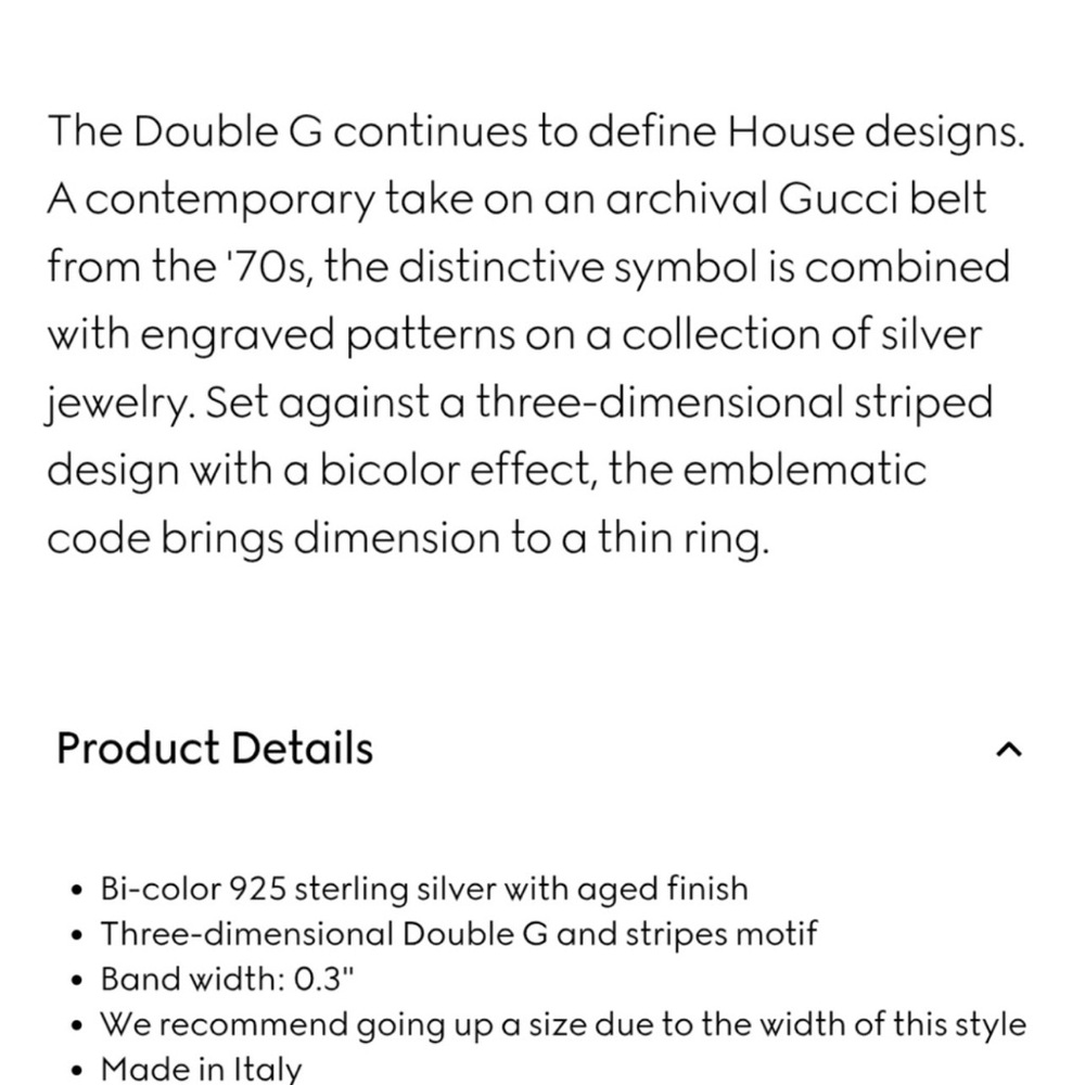 Gucci Marmont GG Wide Silver Band Ring - Picture 13 of 13
